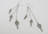 Triple Hanging Key Earring