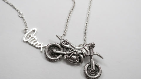 MX Bike Necklace (Silver Plated)