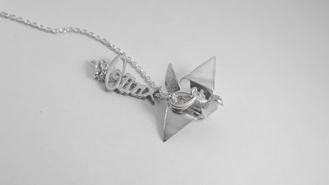 Paper Crane Necklace