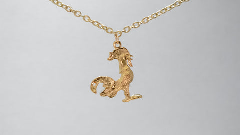 Rooster Necklace (Gold Plated)